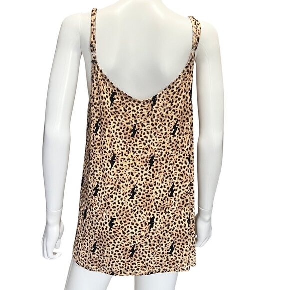 Torrid Super Soft Knits Leopard Print Tank Top w/ Lightning Bolt Pattern Size 1 - Picture 2 of 4